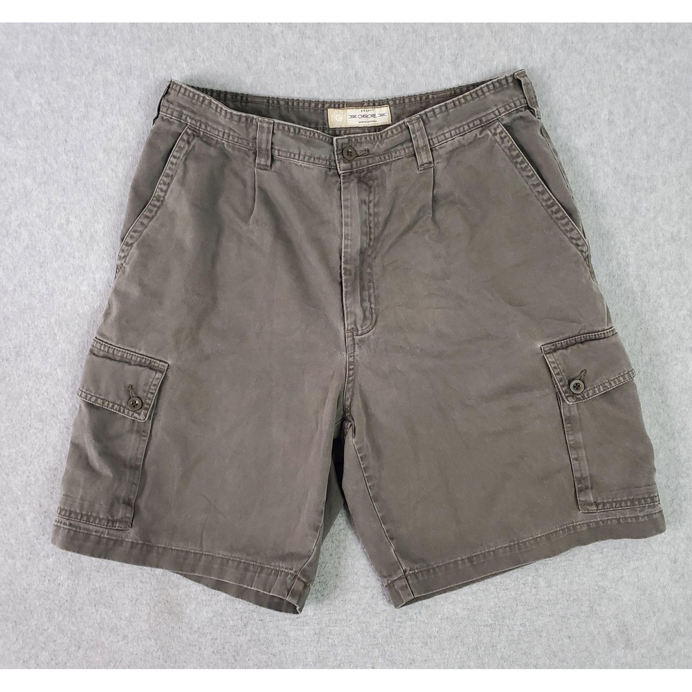 Cherokee Shorts Mens 33 Brown Cargo 100% Cotton Khakis 8" Inseam Casual